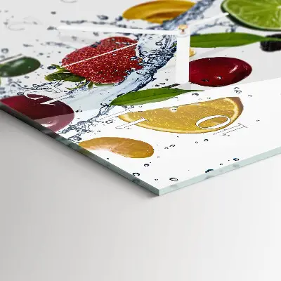 Horloge murale en verre rectangulaire Fruit