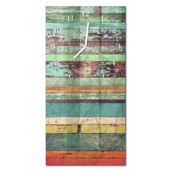 Horloge murale en verre rectangulaire Bois