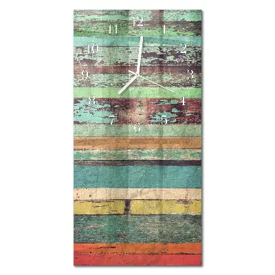 Horloge murale en verre rectangulaire Bois