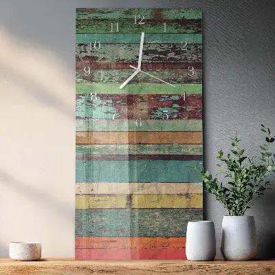 Horloge murale en verre rectangulaire Bois