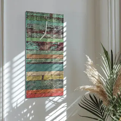 Horloge murale en verre rectangulaire Bois