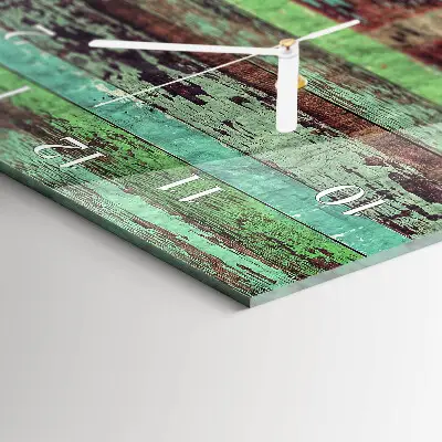 Horloge murale en verre rectangulaire Bois