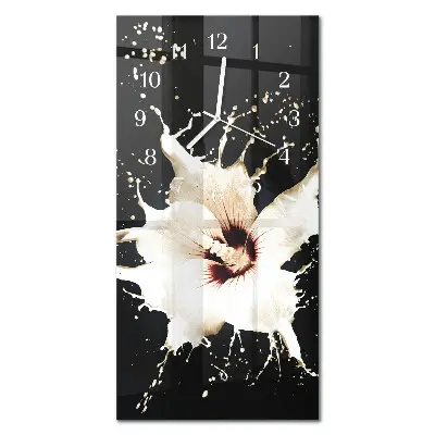 Horloge murale en verre rectangulaire Fleur