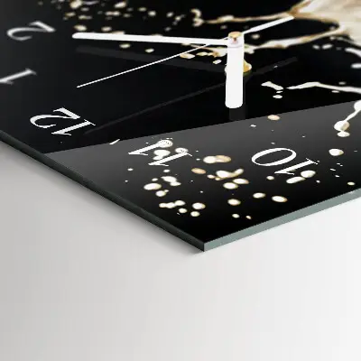 Horloge murale en verre rectangulaire Fleur