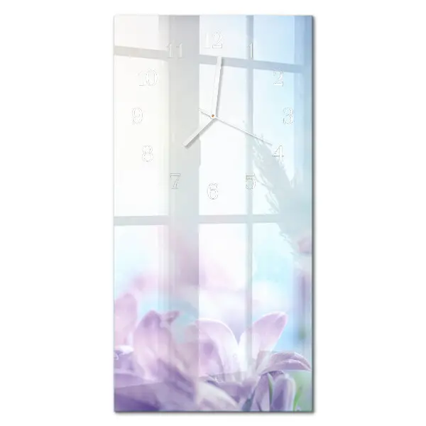 Horloge murale en verre rectangulaire Violet