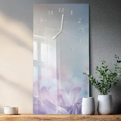 Horloge murale en verre rectangulaire Violet