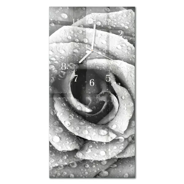 Horloge murale en verre rectangulaire Rose
