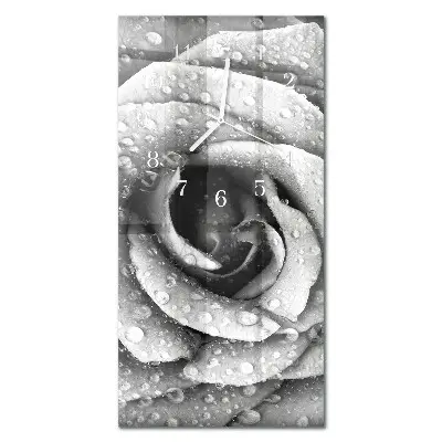 Horloge murale en verre rectangulaire Rose