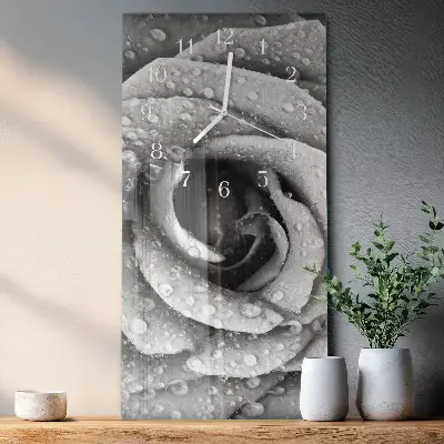 Horloge murale en verre rectangulaire Rose