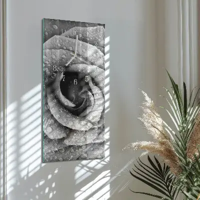 Horloge murale en verre rectangulaire Rose