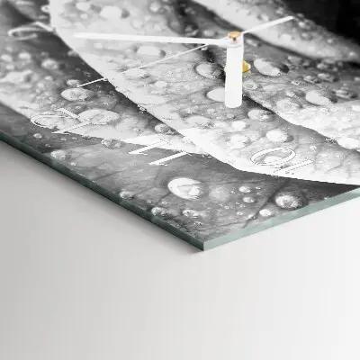 Horloge murale en verre rectangulaire Rose