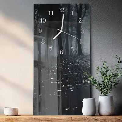 Horloge murale en verre rectangulaire Forêt