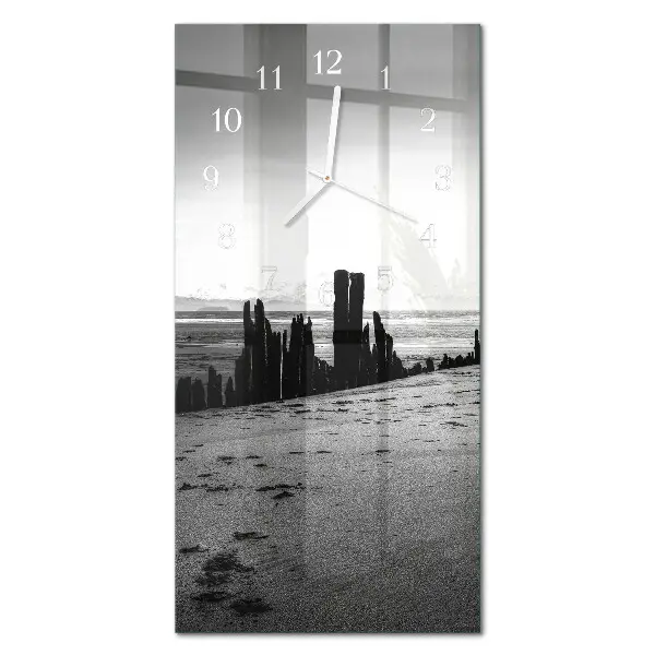 Horloge murale en verre rectangulaire Plage