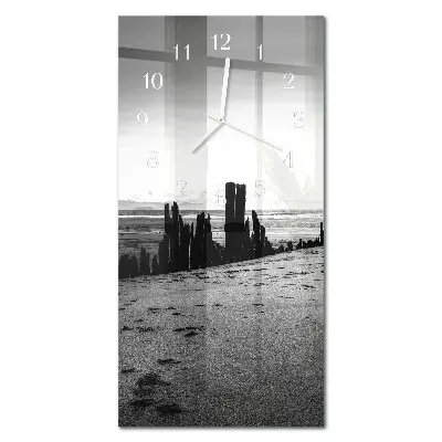 Horloge murale en verre rectangulaire Plage