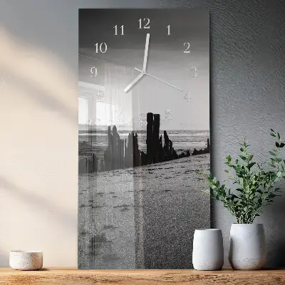 Horloge murale en verre rectangulaire Plage