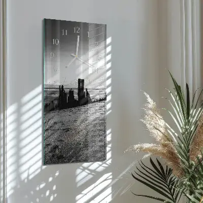 Horloge murale en verre rectangulaire Plage