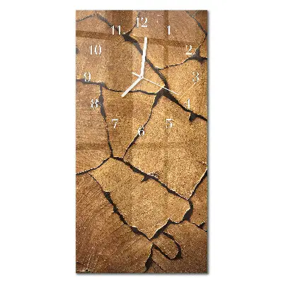 Horloge murale en verre rectangulaire Motif en bois