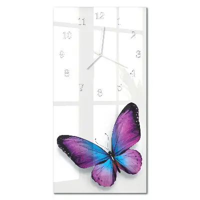 Horloge murale en verre rectangulaire Papillons