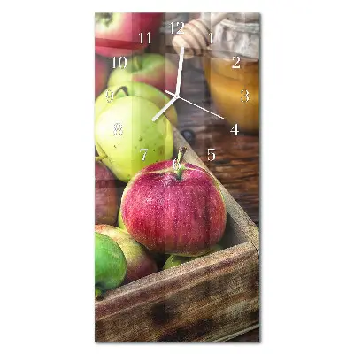 Horloge murale en verre rectangulaire Pomme