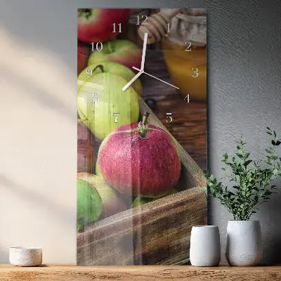 Horloge murale en verre rectangulaire Pomme
