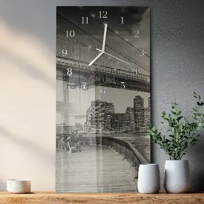 Horloge murale en verre rectangulaire Perspectives