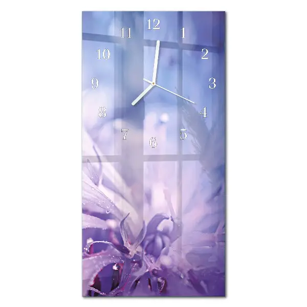 Horloge murale en verre rectangulaire Fleur