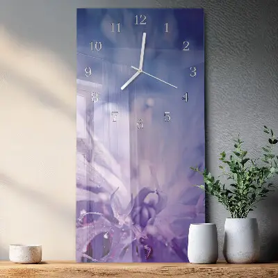 Horloge murale en verre rectangulaire Fleur