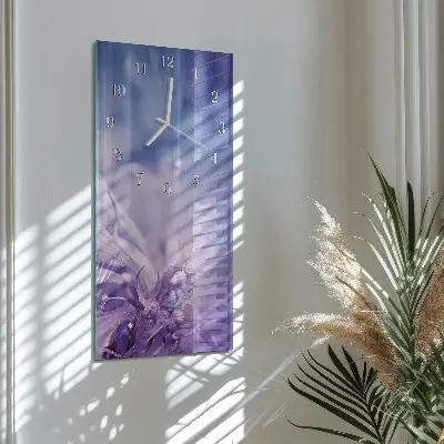 Horloge murale en verre rectangulaire Fleur