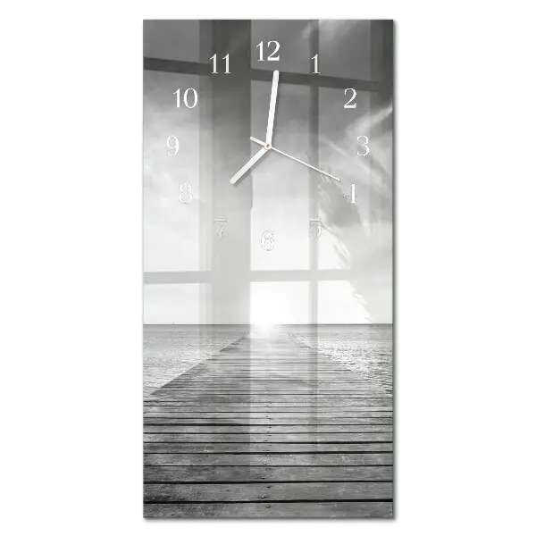 Horloge murale en verre rectangulaire Pont