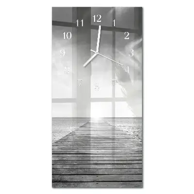 Horloge murale en verre rectangulaire Pont