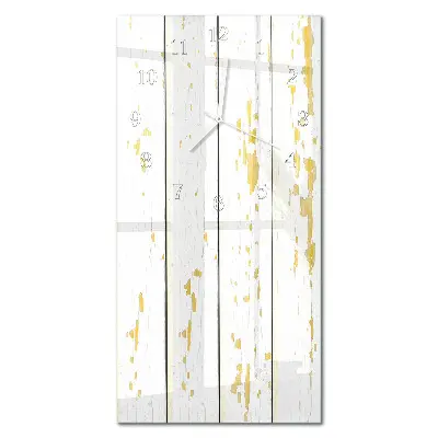 Horloge murale en verre rectangulaire Plancher en bois