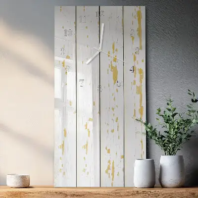 Horloge murale en verre rectangulaire Plancher en bois