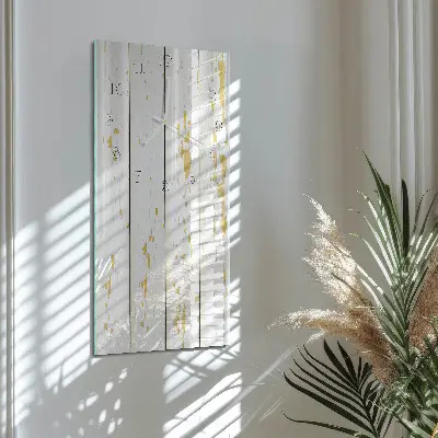 Horloge murale en verre rectangulaire Plancher en bois