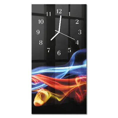 Horloge murale en verre rectangulaire Fumée abstraite