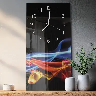 Horloge murale en verre rectangulaire Fumée abstraite