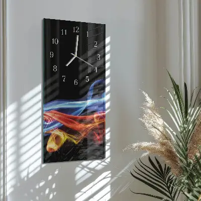 Horloge murale en verre rectangulaire Fumée abstraite