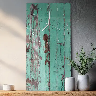 Horloge murale en verre rectangulaire Mur en bois