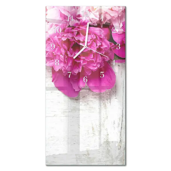 Horloge murale en verre rectangulaire Pivoine