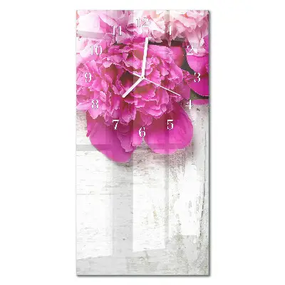 Horloge murale en verre rectangulaire Pivoine