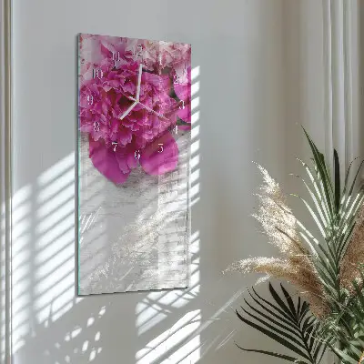 Horloge murale en verre rectangulaire Pivoine