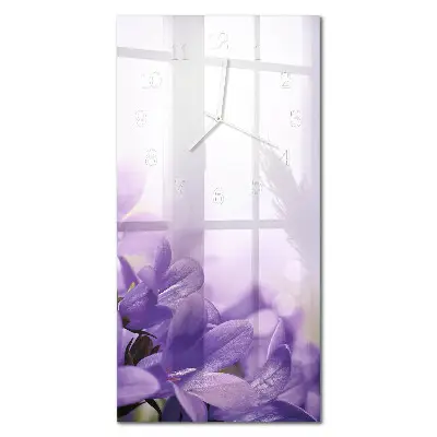 Horloge murale en verre rectangulaire Fleur
