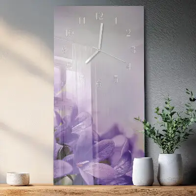 Horloge murale en verre rectangulaire Fleur
