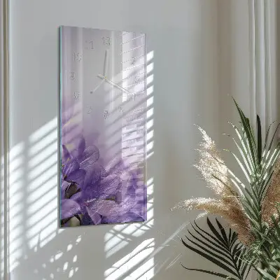 Horloge murale en verre rectangulaire Fleur