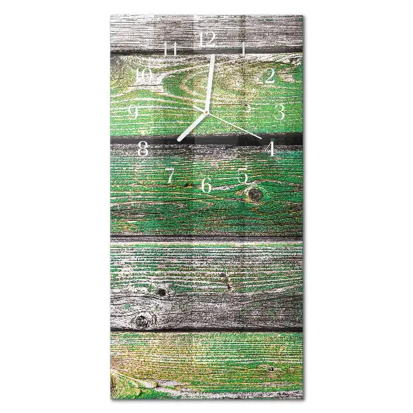 Horloge murale en verre rectangulaire Planches de bois