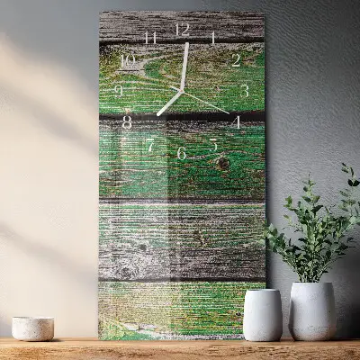 Horloge murale en verre rectangulaire Planches de bois
