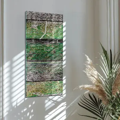 Horloge murale en verre rectangulaire Planches de bois