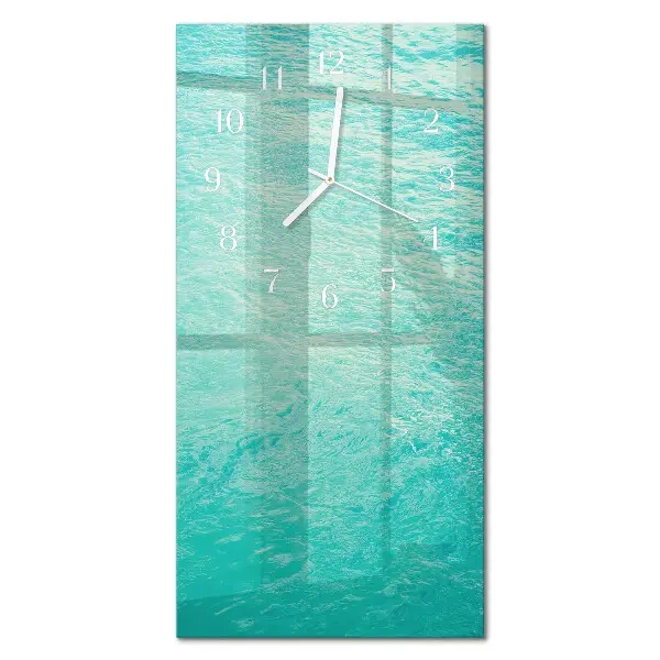 Horloge murale en verre rectangulaire Eau