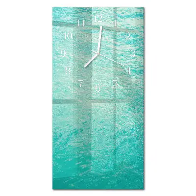 Horloge murale en verre rectangulaire Eau