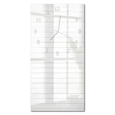 Horloge murale en verre rectangulaire Rayures