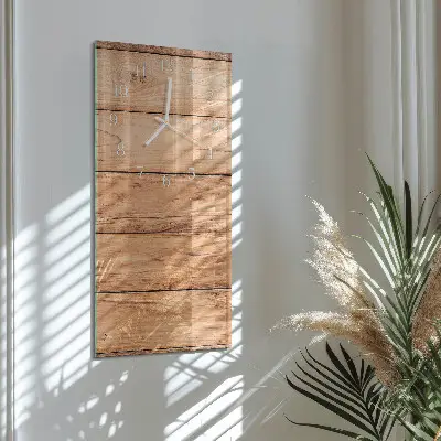 Horloge murale en verre rectangulaire Panneaux en bois